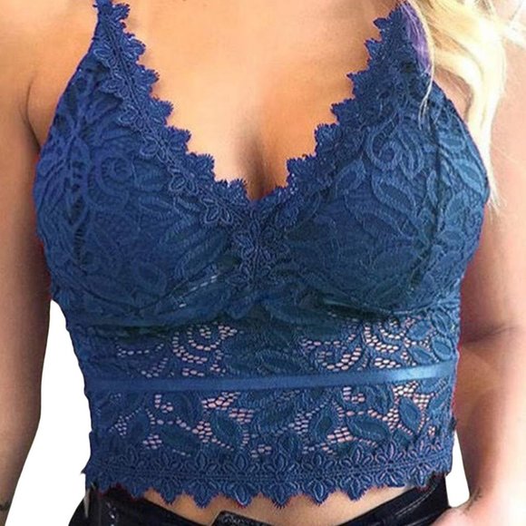 Enchanting Blue Bralette Crop Top - Picture 1 of 5